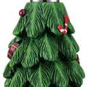 Emibele Christmas Tree Lotion Dispenser, Resin Hand Soap Shampoo Shower Gel Dispenser Bottle, Refillable Leak Proof Decorative Pump Bottle for Bathroom Kitchen Countertop 13.5oz/400ml, Green