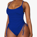Viottiset Women's Ruched High Cut One Piece Swimsuit Tummy Control Bathing Suit Monokini, Size L