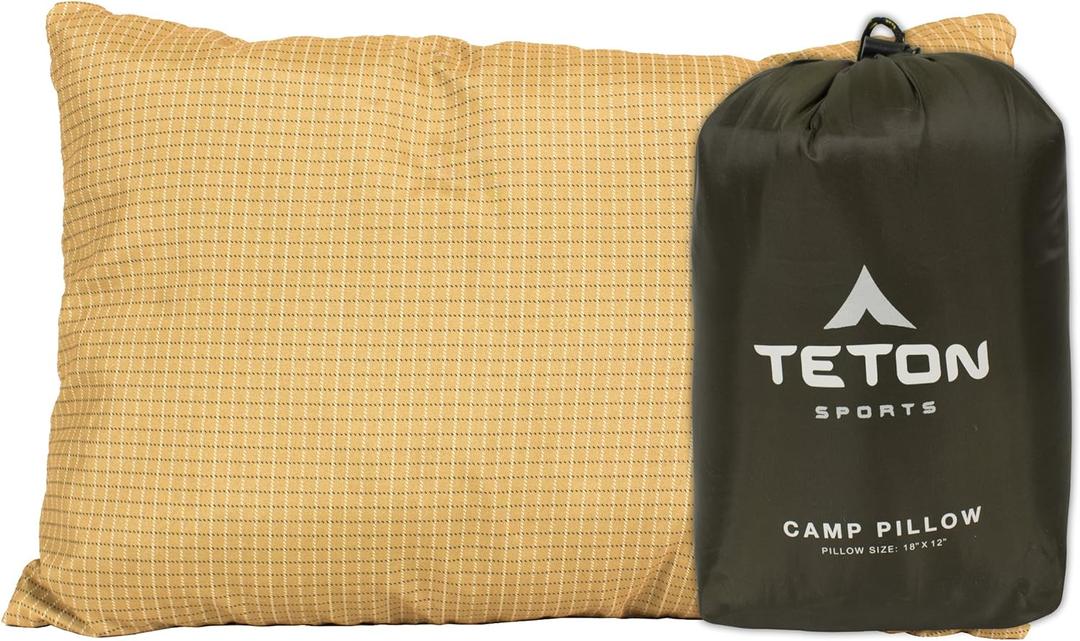 TETON Sports Camp Pillow; Great for Travel, Camping and Backpacking; Washable, Green
