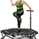 East Mount Foldable Mini Trampoline Indoor, Folding Rebounder Trampoline for Adults with Handles, Exercise Rebounder, Small Trampoline for Adults, for Indoor Garden Workout (42-Inch)