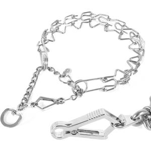 Stainless Steel Adjustable Dog Collar with Quick-Release Buckle - Heavy Duty Swivel Chain for Large Dogs, 26in x 4.0mm Secure Comfort Fit (Fits Neck up to 23in) XL