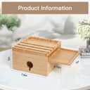Bamboo Charging Station for Multiple Devices, Desktop Charger Organizer with Small Tray, Compatible with Cell Phone, Tablet, Earphones (with 5-Cable, No USB Charger)