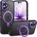 Magnetic Stand Case for iPhone 17, 2-in-1 Magnetic Stand Case & Protective Cover, Military Drop Tested, Anti-Fingerprint Matte Finish for Hands-Free Viewing at Work, Home and Travel, Purple