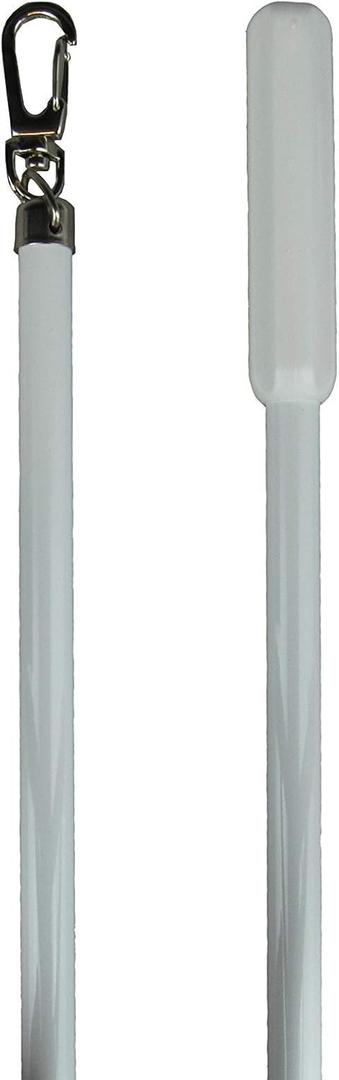 Generic White Aluminum Drapery Curtain Wand Pull Rod w/Swivel Snap & Handle White (3 Pack - 24""), Silver