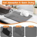Snuggery Stone Drying Mat for Kitchen Counter - 18"x14" Dirt-Resistant Quick Drying Fast Absorbent Non-Slip Diatomite Mat, Natural Diatomaceous Earth Dish Drying Pad for Dish Rack(Dark Grey)