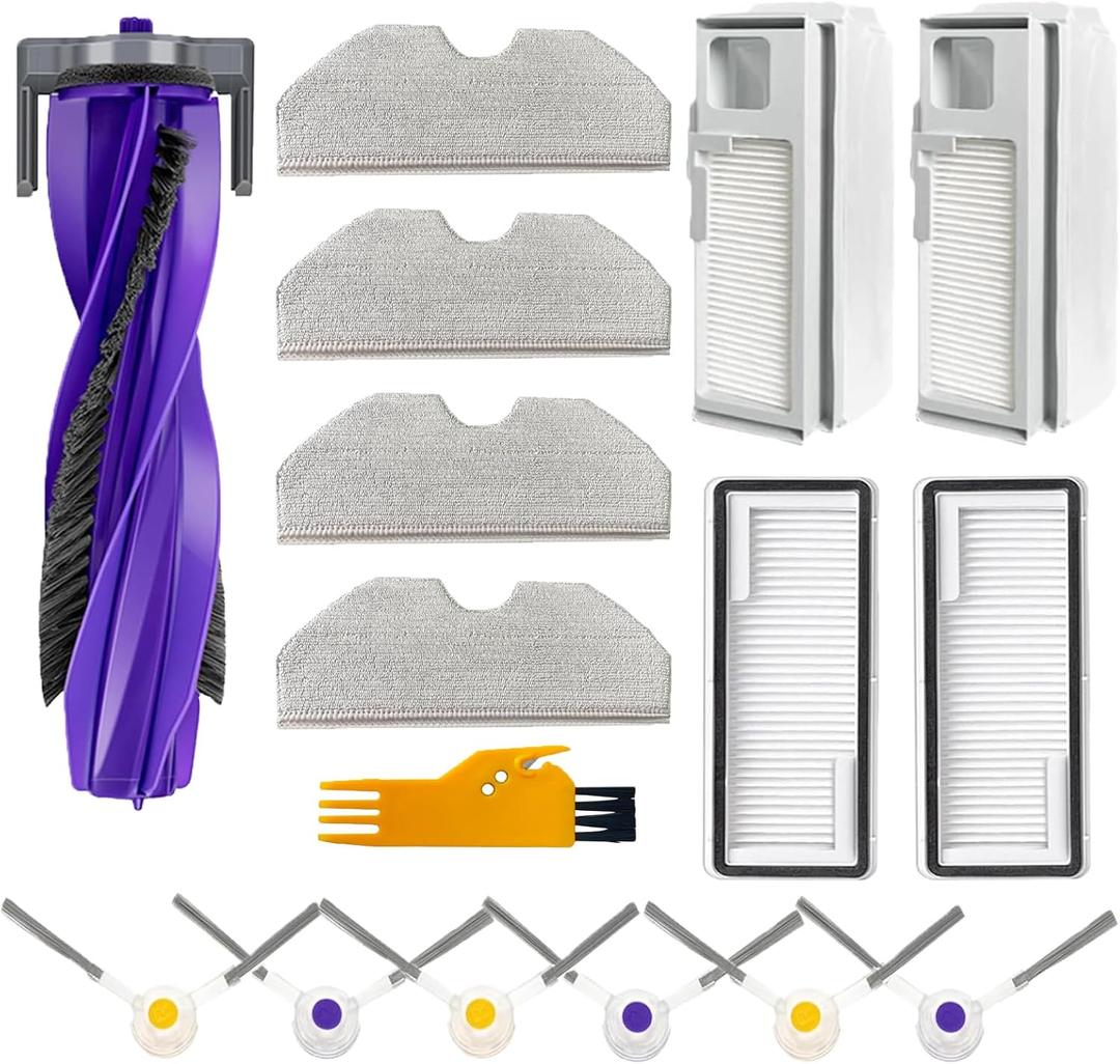 Accessories Kit for Narwal Freo X Plus Robot Vacuum Cleaner, Freo X Plus Replacement,1 Main Brush, 2 Filters, 2 Dust Bags, 4 Mop Pads, 6 Side Brushes Attachments