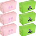 Vesici 6 Pcs Halloween Princess and Witch Party Favors Makeup Bag Pink and Green Witch Theme Pouch with Zipper Cute PU Leather Travel Toiletry Bag Gifts Ideal for Women Friend Mom