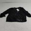 BENANCY Women's 3/4 Sleeve Bolero Shrugs Crochet Lace Open Cardigan (XX-Large, Black)