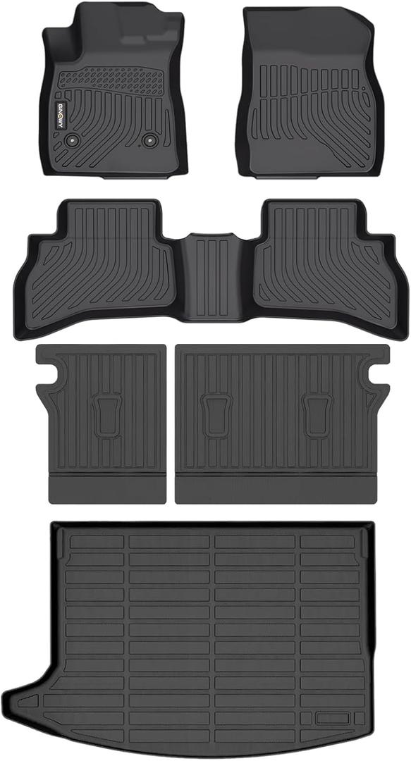 GINOWY-Floor Mats & Cargo Liner for Buick Encore GX AWD 2020-2025 2026 TPE All Weather Car Mats Encore GX 2024 Backrest Mat Floor Liners Non-Slip Trunk Mat Floor Liners Accessories Black