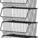 Wire Baskets Organization with Rollers for Kitchen and Home Storage, Vegetable Fruits Metal Basket for Countertop and Corner, Wire Basket Storage Bins for Space Utilization, Durable, 5 Tiers
