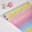 Shiny Synthetic Leather Roll 12 x 53 inches Colorful Handmade DIY for Making Holiday Decorations, Handmade Gifts, and Accessory Parts. (Black)