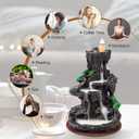 SPACEKEEPER Incense Burner, Backflow Incense Holder 2 Sides Waterfall Incense Burnier with 120 Backflow Incense Cones, 30 Incense Sticks, Aromatcherapy Ornament for Home