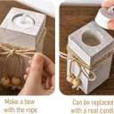 MelonBoat Rustic Flameless LED Candles 3-Pack, Battery Operated Candles with Wooden Candle Holders, White Rustic Farmhouse Decor, Farmhouse Candle Holder for Valentines Holiday Party Home Decor