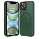 Strong Magnetic for iPhone 11 Case Compatible with Magsafe, [13FT Drop Resistant] Translucent Matte Skin Feeling Back, Aluminum Alloy Keys Shockproof Phone Case, Midnight Green Pack of 2