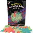 Great Explorations: Colorful Stars Super Kit, Glow In The Dark Ceiling Stars. 150 Pieces in an assortment of sizes and colors