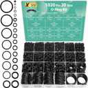1020 Pcs O Ring Kit 20 Size Nitrile Rubber O Ring Assortment Set for Car Auto Vehicle Repair Faucet Plumbing Air or Gas Sealing Connections Resist Oil and Heat