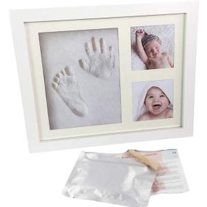 Newborn Baby Handprint/Footprint Picture Frame Kit. Perfect Gifts, Memorable Keepsakes Decorations, Premium Clay & Wood Frame, 3 Pack