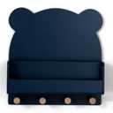 babyGap by Delta Children Brannan Bear Wall Shelf with 4 Hooks, Navy
