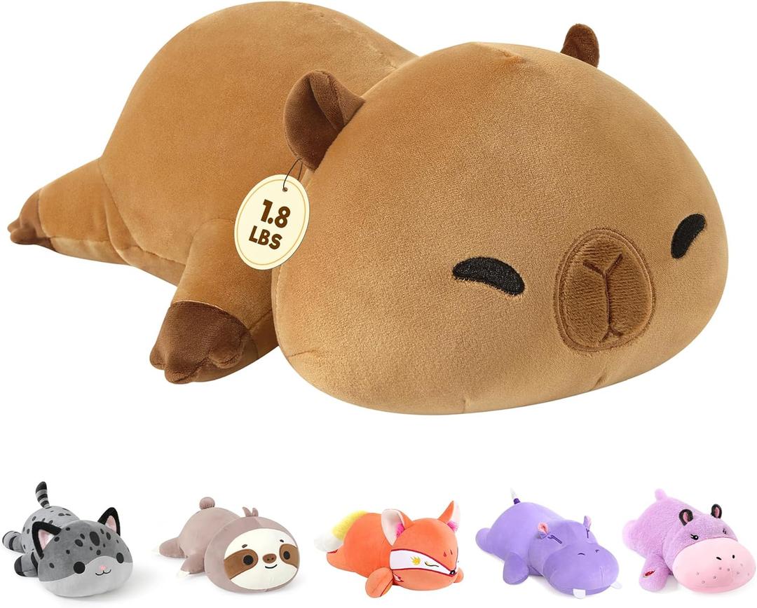Onsoyours Original 13.8"|1.8 Pound Weighted Stuffed Animals, Cute Weighted Positive Capybara Plush Pillow Toy Soft Weighted Capybara Plushies Gift for Kids Adults
