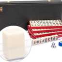 Yellow Mountain Imports Mini American Mahjong Travel Game Set with Nylon Case, Racks, Wind Indicator and Dice