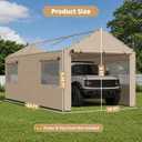 10x20 FT Carport Replacement, Heavy Duty Carport, Sidewalls & Doors, 2 Sidewalls & 2 Doors-Mesh Window