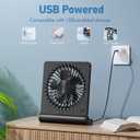 2 x Desk Fan USB Powered with 3 Speeds Adjustable Strong Wind, Ultra Quiet Mini Personal Fan USB-C Corded Powered,220 Tilt Folding Plug In USB Fan(No Battery)