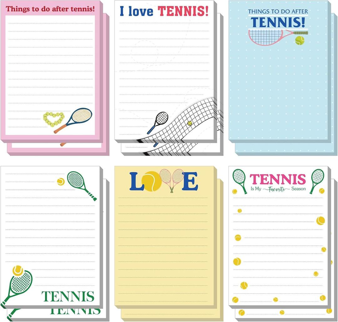 Ctosree 12 Pcs Tennis Gifts for Men Women Funny Sticky Notes Memo Pads for Daily Use Tennis Party Favors Decorations Supplies