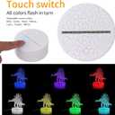 JIAKAI 3D Illusion Night Light,7 Colors Gradual Changing Touch Switch USB Table Lamp for Holiday Gifts or Home Decorations (09) BWL