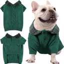 Dog Sweater Soft Polo Pullover Dog Sweaters for Small Medium Dogs Cats Knitted Thick Warm Puppy Clothes for Chihuahua Yorkie Bulldog Christmas Cold Weather Pet Outfits (XXL (Back: 20.8",Chest: 27.9", 45-70Ibs), Dark Green)