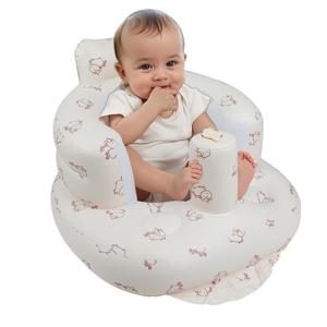 Inflatable Baby Seat with Built in Pump for Babies 3 Months & Up, Baby Floor Seats for Sitting Up, Blow Up Baby Chair for Infants - Unicorn (Beige)