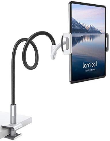 Lamicall Gooseneck Tablet Holder Mount : Flexible Arm Clip Tablet Stand for Bed, Desk Mount, Compatible with iPad Pro 11", Mini Air, Galaxy Tabs More 4.7 to 10.5" Phones and Tablets