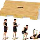 (Patent: D1088151) Wood Fitness Board, Exercise Platform or Wooden Exercise Board for Resistance Band Exercises, Resistance Band Workout, Stretching, Strength, Flexibility and Balance for Body HomeGym
