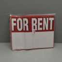 2 Pack For Rent Sign with Stakes, 17x13" Double-Sided Yard Sign - Extra Large Writing Space, Arrow Stickers, Weatherproof for Landlords