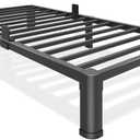 Bilily 10 Inch Low Twin Bed Frame with Round Corner Legs,3500 LBS Heavy Duty Low Profile Twin Size Metal Platform, Steel Slats Support No Box Spring Needed Easy Assembly Noise-free for Kids Room,Black