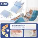 WSOFRLAC 4PCS Bed Wedge Pillow for Sleeping and Sitting Up, Orthopedic Memory Foam Pillow Set for Back Pain, Post Surgery Recovery, Acid Reflux, GERD Relief, Triangle Shape, Blue White