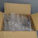 Dandat 100 Pcs Plastic Juice Bottles with Caps Clear Shot Bottles Bulk Empty Reusable Clear Beverage Containers with Lids, Label, Pen for Milk, Drinking, Potion, Ginger Shots, Whiskey(6 oz)