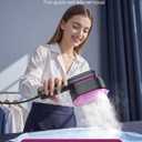 Travel Steamer for Clothes Portable: 2-in-1 Mini Handheld Garment Steamer Iron - 15s Heat Up & 5 Adjustable Steam - Large Ceramic Panel - 110-120V Black&Pink