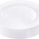 bUCLA 30PCS White Plastic Dinner Plates Disposable - Premium 10.25inch White Weddings and Party Dinner Plates