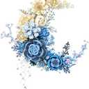 Sahteg 934PCS Blue Moon Flower Building Blocks Kit for Adults, Botanical Collection Blooming Roses DIY Model, Artificial Flowers Building Set for Home Décor Wall Art Decoration