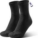 Alpaca Wool Diabetic Socks for Men Women Non Binding Wide Loose Fit Thick Warm Soft Seamless Moisture Breathable (Black)