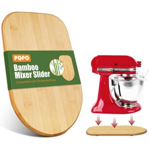Bamboo Mixer Slider Compatible With Kitchenaid Stand Mixer,Easy-To-Move, Countertop-Protecting Mixer Accessories (4.5-5Quart)
