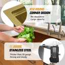Gold 25"x22" Stainless Steel Drop-In Single Bowl Kitchen Sink - Topmount With Gold-Tone Accessories, Rack, Grid, and Drain Assembly for Modern Luxurious Look