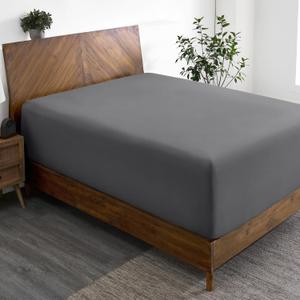 Bare Home California King Fitted Sheet - Extra Deep Pocket Fitted Sheet - Premium 1800 Microfiber - Ultra-Soft Wrinkle Free - Cal King Deep Pocket Bottom Sheets (Cal King - 11" to 22" Pocket, Grey)