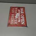 VSIIKO Bar Open and Cheers Funny Metal Tin Sign Home Bar Signs for Man Cave Coffee Small Vintage Wall Decor for Men 8x12 Inch2pcs