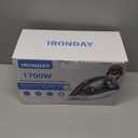 IRONDAY Steam Iron for Clothes Rapid Heating, 1700W Iron Burst of Steam, Non-Stick Ceramic Soleplate, Auto shutoff, Anti-Drip, Self-Cleaning, 10.14oz Water Tank Ironing Clothes for All Fabrics, Grey