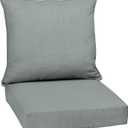 Arden Outdoor Deep Seat Cushion Set, 24 in x 24 in, Weather-Proof, Rain-Proof, Fade Resistant Patio Cushion for Chair, Sofa, and Couch Stone Grey Leala