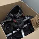 Foldable Rollator Walkers with Seat for Seniors, 450 lb Capacity, 8'' Wheels, 18" Big Seat, 6-Position Height, Heavy-Duty Aluminum Rolling Walker (Black)