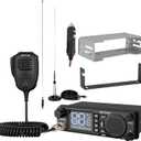 Retevis MB4 DIN Mount CB Radio Kit, NRC Noise Canceling Mobile Radio, Front Facing Speaker, PA, Cigarette Lighter, 40-Channel AM/FM, Long Range CB Radio with Antenna for Trucker Off Road Emergency
