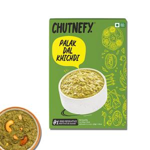 Chutnefy Palak Dal Khichdi (Loaded with Spinach, Ghee and Nuts) | 1.8oz (Dry) | Serves 1 - 2 (Add Hot Water to Make 7.8 oz) | Ready to Eat Instant Meal | No Cooking Needed | No Artificial Ingredients (EXP 09/01/26)