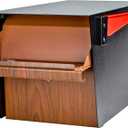 Mail Boss Curbside, Wood Grain 7510 Mail Manager Locking Security Mailbox, Steel, Black